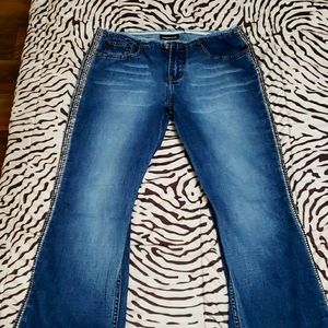 Cute Stud Low Rise Flare Jeans